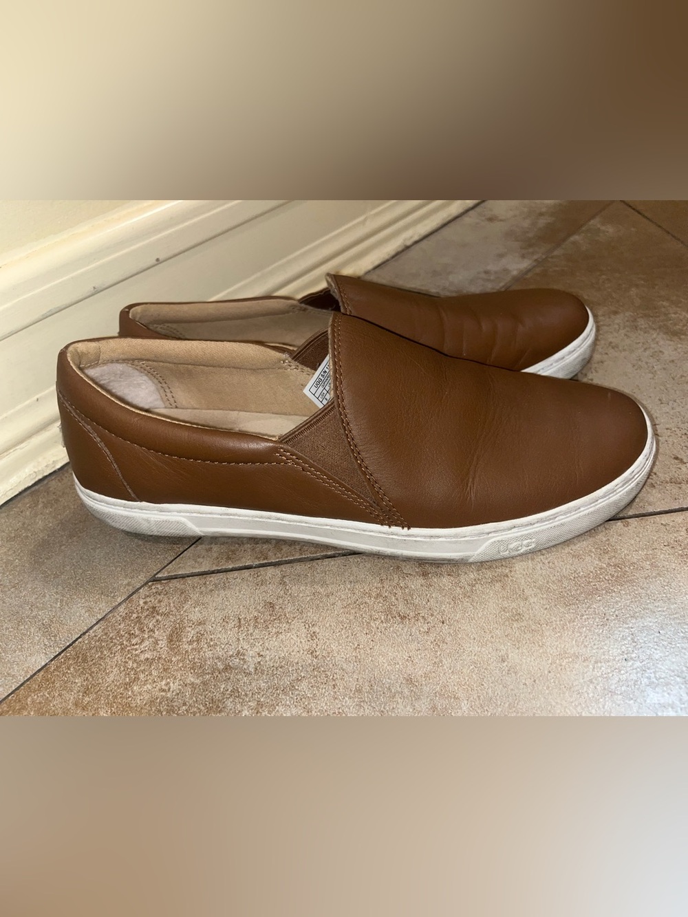 UGG Men's Slip-On Loafers in Brown with White Sole